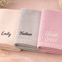Thumbnail for Personalized Baby Blanket – Miękki i wyjątkowy – bawełniany koc z indywidualnym haftem