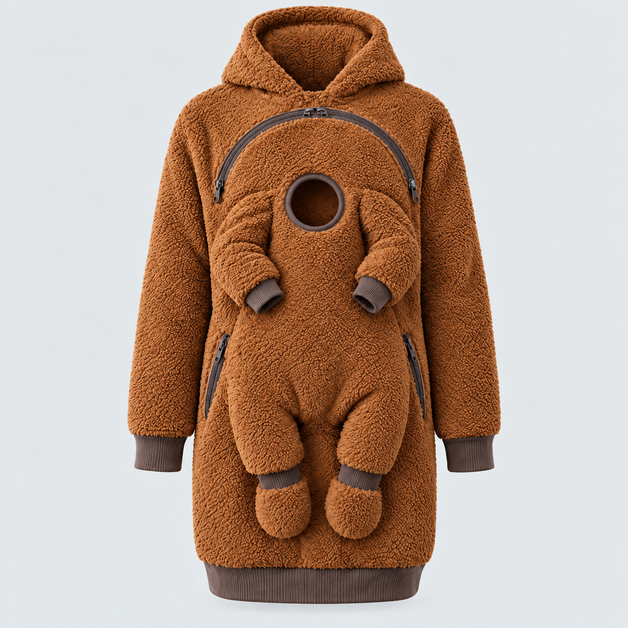 MamaHug – Ciepła i praktyczna – bluza z kapturem 2 w 1 dla mamy i dziecka