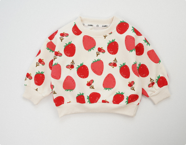 Mini Fashion™ - Sweter w truskawki - Odzież dziecięca