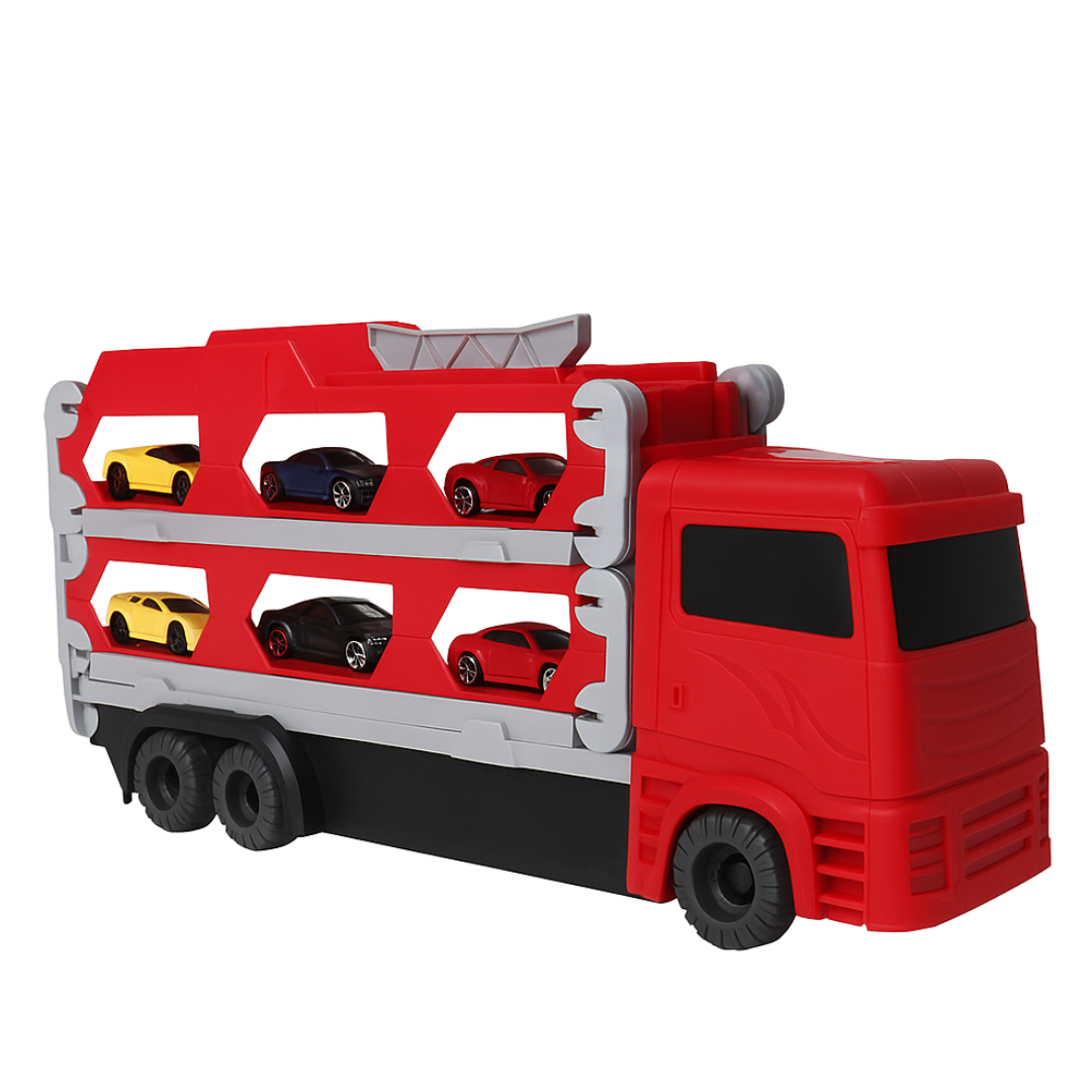 Mega Transporter - Zabawa wyścigowa 9 w 1 - Transformowalna ciężarówka