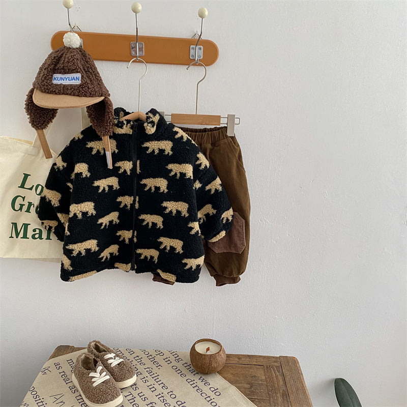 Mini Fashion™  – Wyjątkowo miękka i ciepła – polarowa kamizelka z motywem misiów
