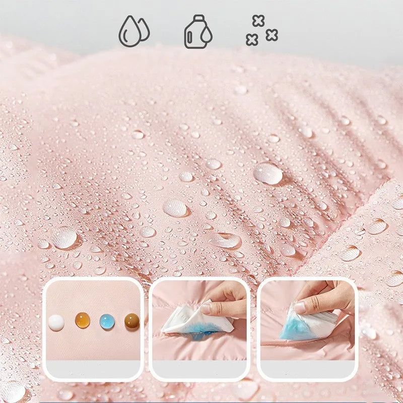 CuddleCoat  – Gruba pikowana kurtka z kapturem z futrem