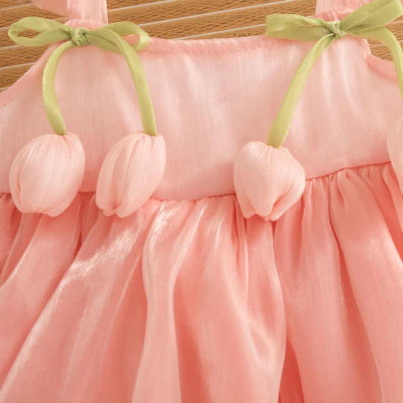 Tulip Mesh Dress – Elegancja i wygoda – sukienka dziecięca