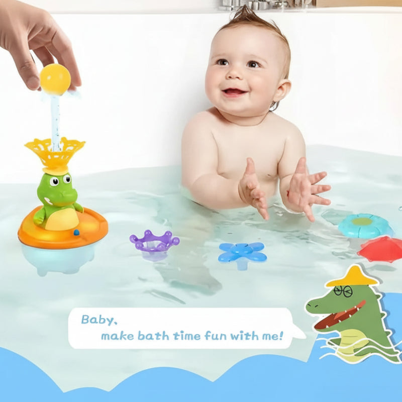 Light Up Crocodile Bath Toy – Zabawa interaktywna i wodna – Zabawki do kąpieli „Krokodylowa fontanna”