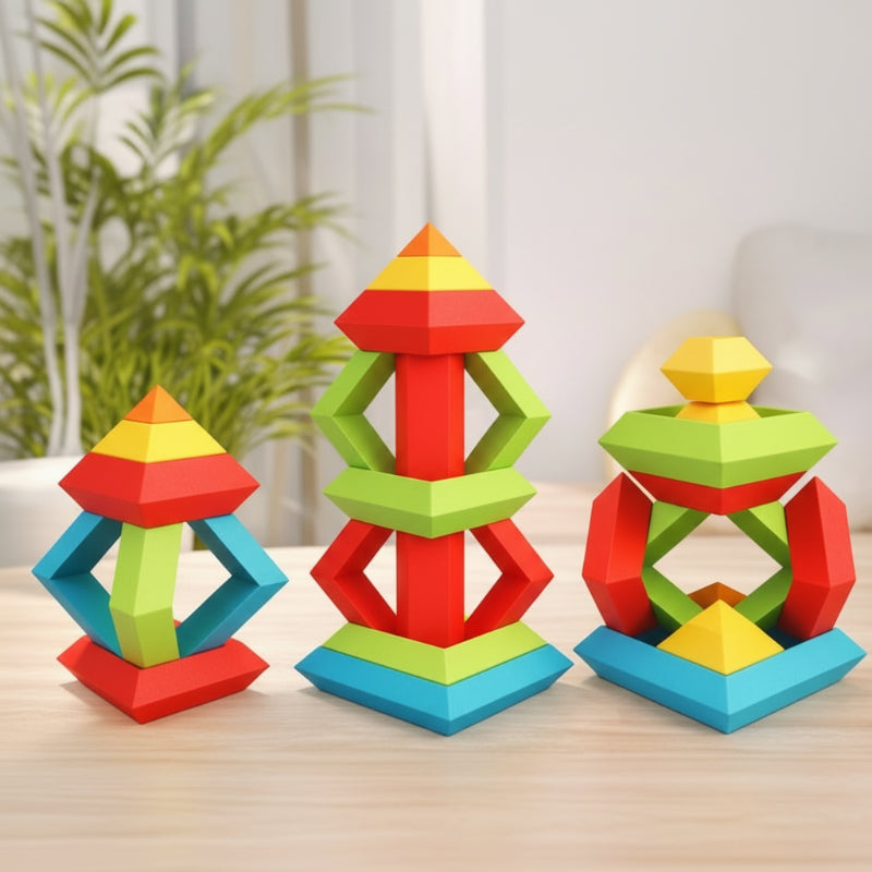 Pyramid Stacking Blocks – Motoryka i kreatywność – zestaw klocków do układania