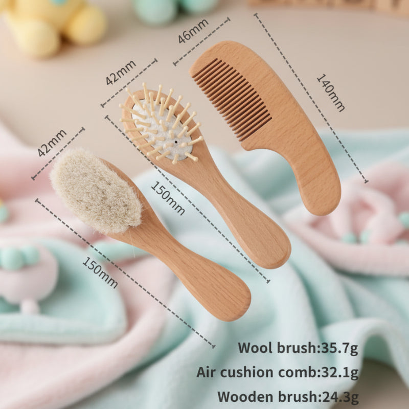 Personalized Hairbrush – Delikatny i wyjątkowy – spersonalizowany zestaw szczotek do włosów dla niemowląt