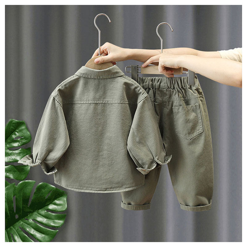 LittleExplorer – Wygodne i stylowe – zestaw spodni i koszuli dla dzieci