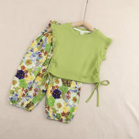 Thumbnail for Sleeveless Tops & Pants – Delikatny i stylowy – letni zestaw odzieży dziecięcej
