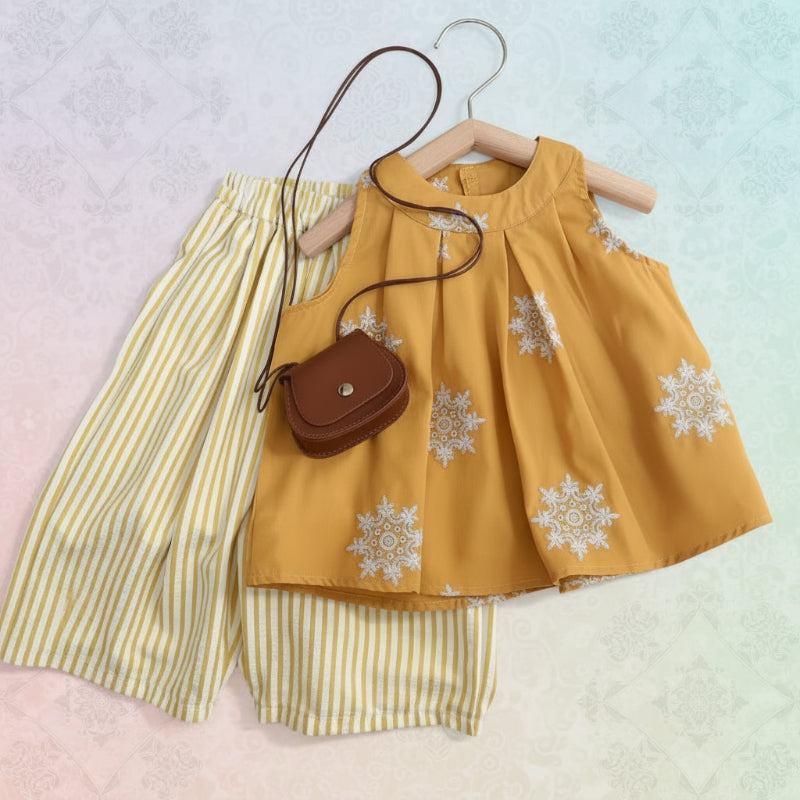 Sleeveless Tops & Pants – Delikatny i stylowy – letni zestaw odzieży dziecięcej