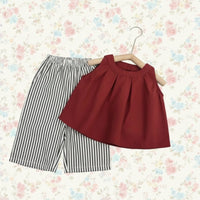 Thumbnail for Sleeveless Tops & Pants – Delikatny i stylowy – letni zestaw odzieży dziecięcej