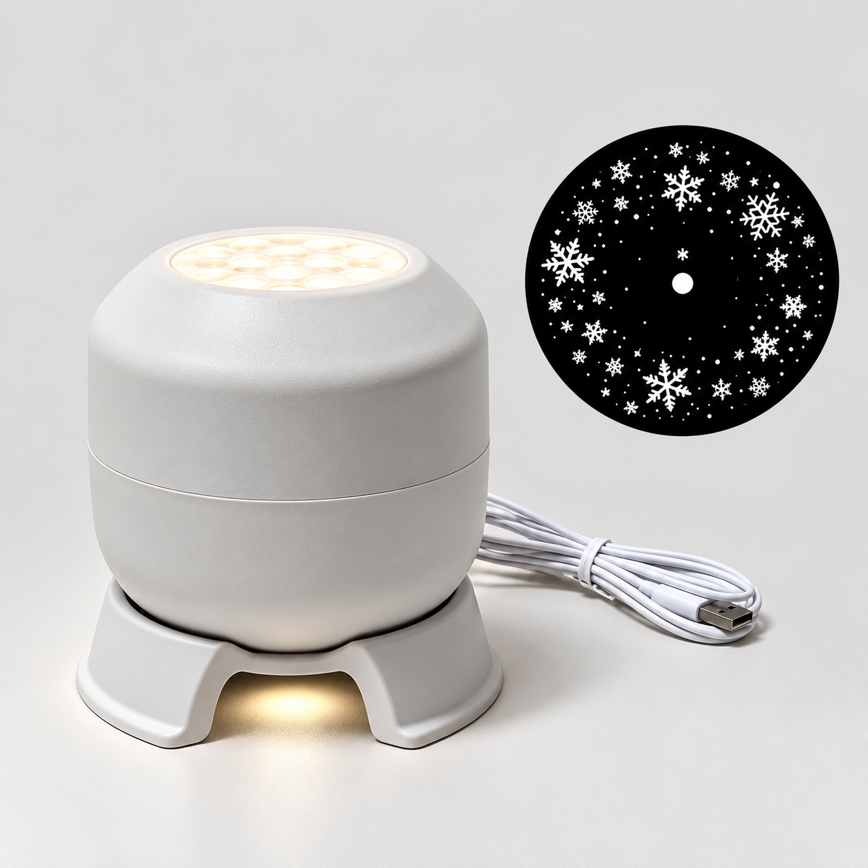 FrostyLight – Magiczne i nastrojowe – obrotowa lampa do projektora (Boże Narodzenie i Halloween)