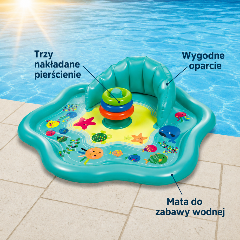 SplashPlay – Bezpieczne i przyjemne – basenik dla niemowląt z parasolem przeciwsłonecznym