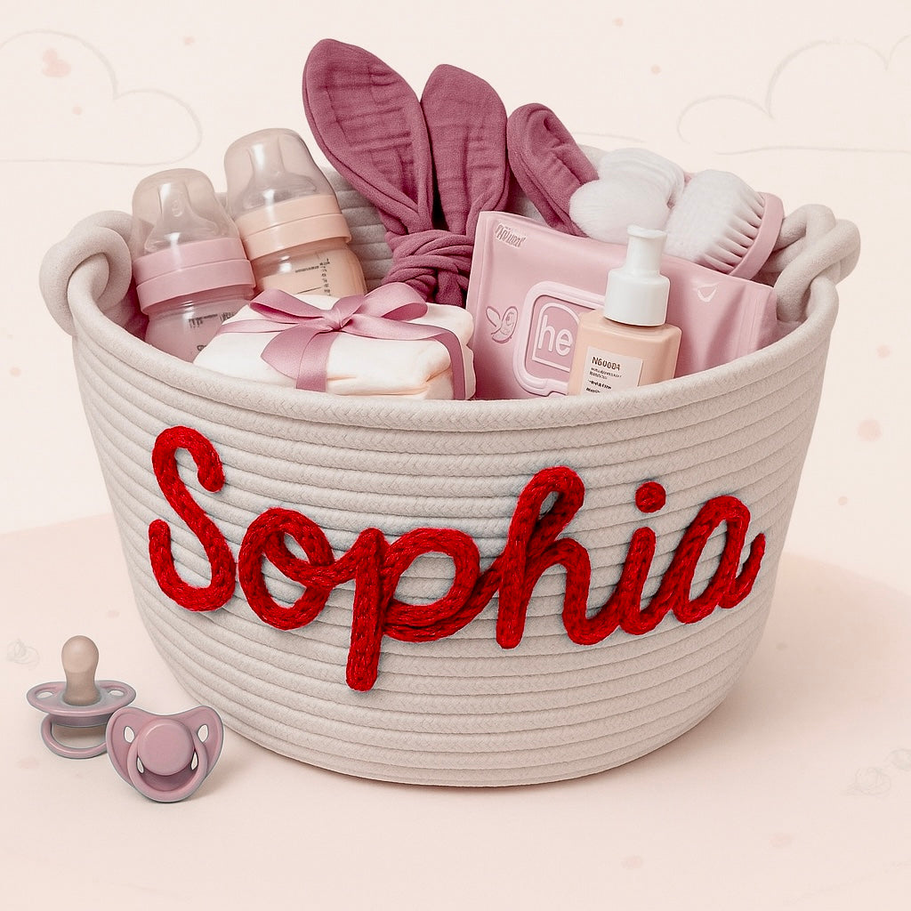 CuddleBasket – Urocze i osobiste – spersonalizowany kosz na pieluchy