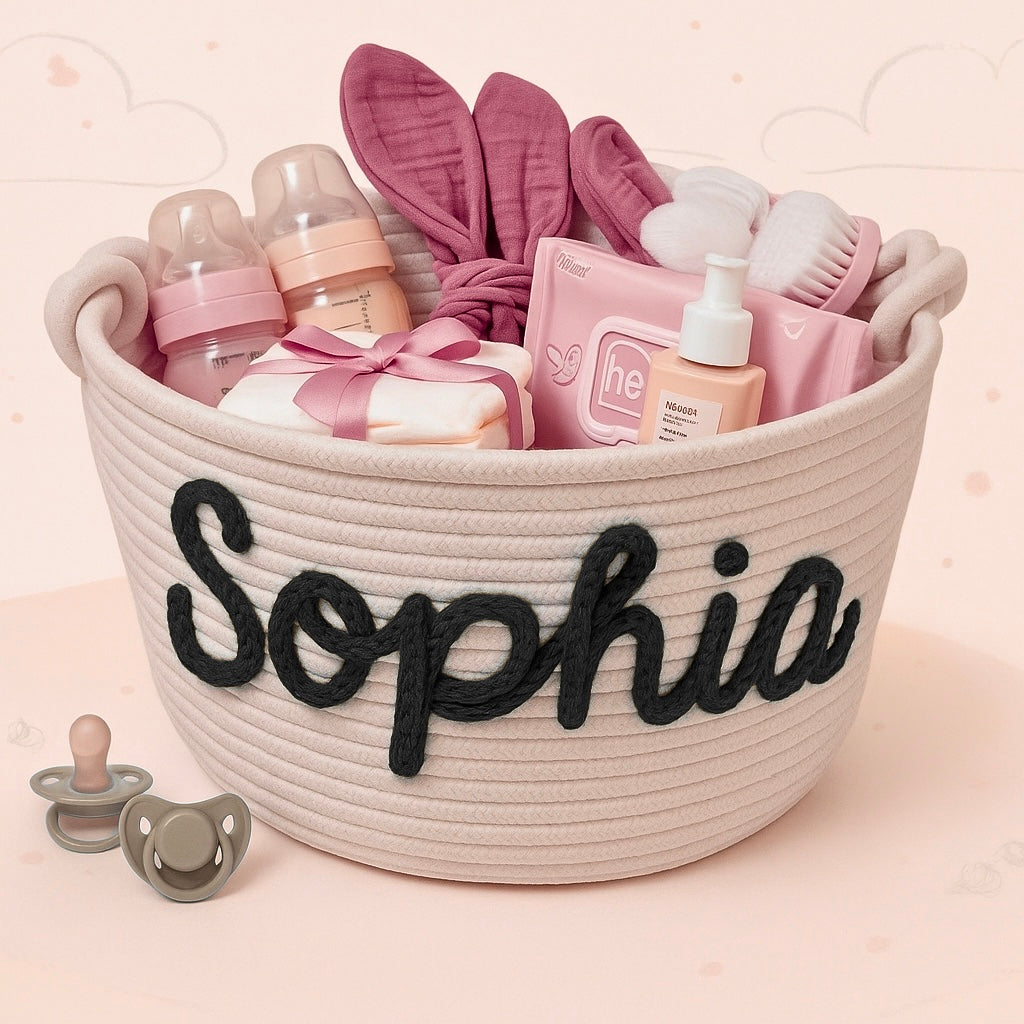 CuddleBasket – Urocze i osobiste – spersonalizowany kosz na pieluchy