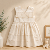 Thumbnail for Sleeveless Dress – Elegancka i wygodna – sukienka z koronkowym kołnierzem