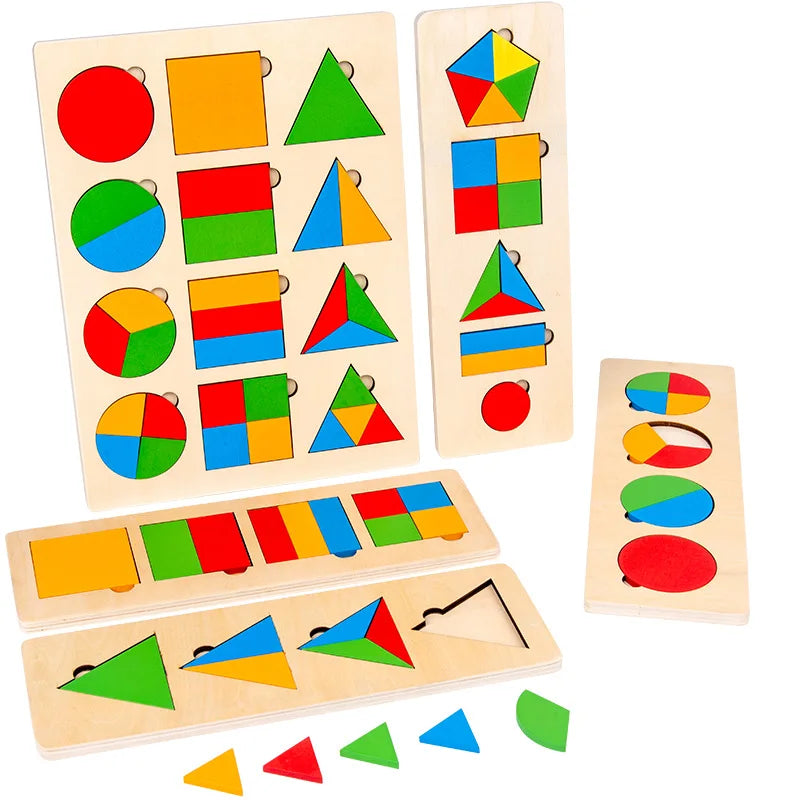 Woods™ - Geometryczne puzzle Montessori - Układanka dla maluchów