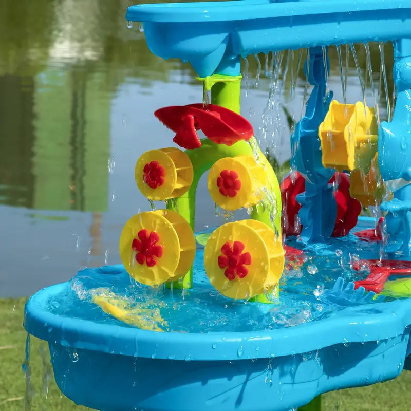 AquaPlay – Letnia zabawa i odkrywanie – 3-warstwowy stół do zabawy w piasku i wodzie