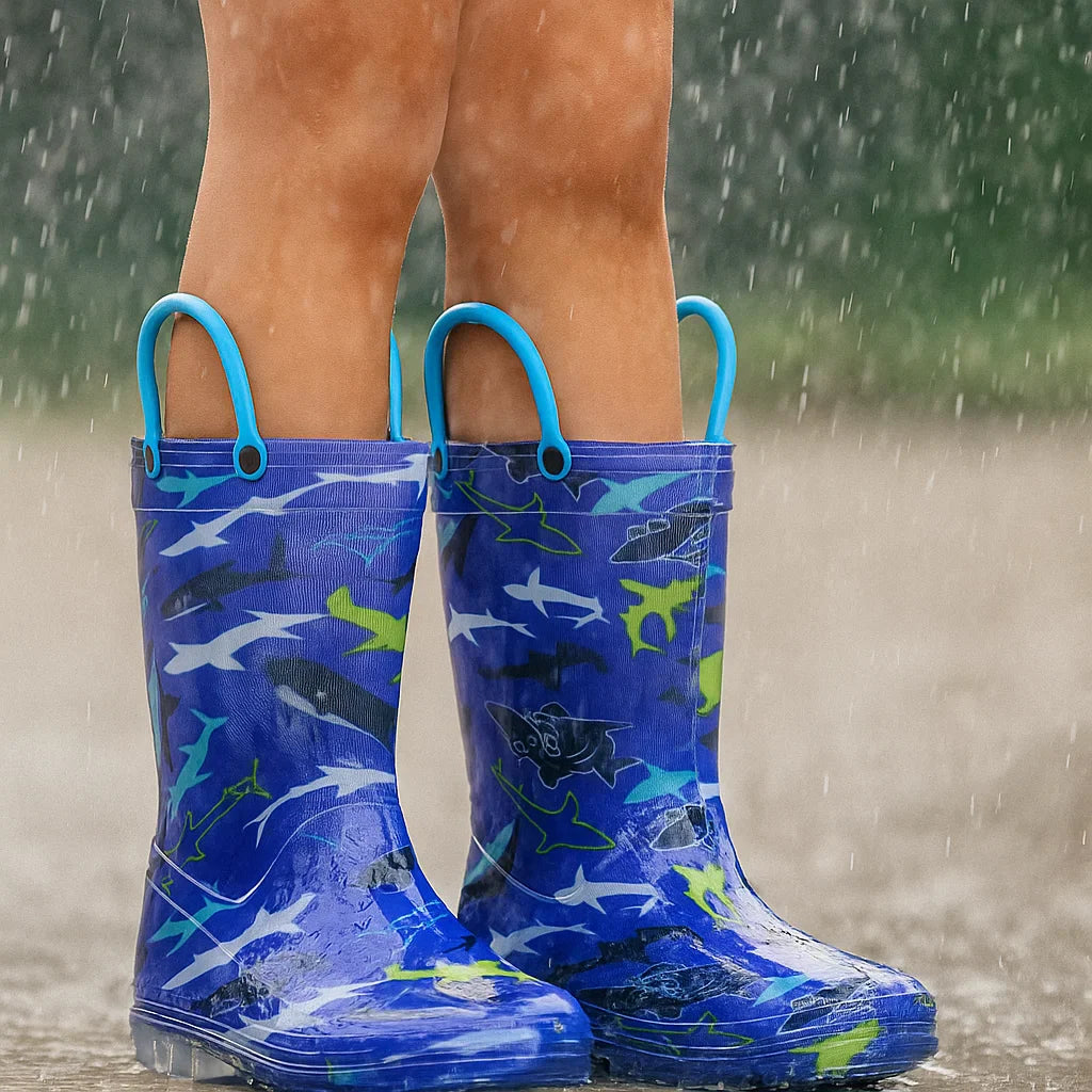 RainySteps – Wygodne i wodoodporne – kalosze z nadrukiem i pętelką