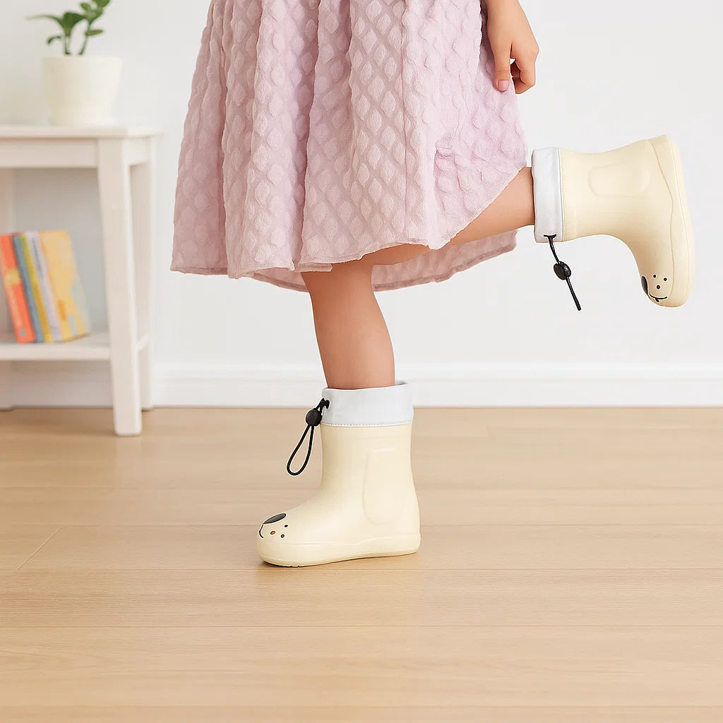 PuddlePaws Kids – Wodoodporne i zabawne - buty przeciwdeszczowe Woof