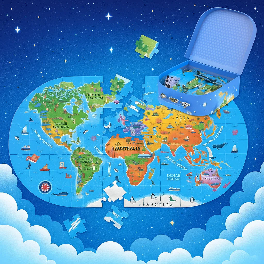 GeoMap – Edukacyjne i zabawne – puzzle podłogowe z mapą świata