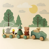 Thumbnail for HappyTrain – Montessori & Fun – Drewniany zestaw kolejowy