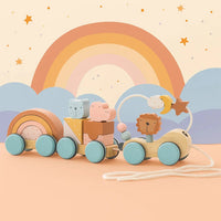Thumbnail for HappyTrain – Montessori & Fun – Drewniany zestaw kolejowy