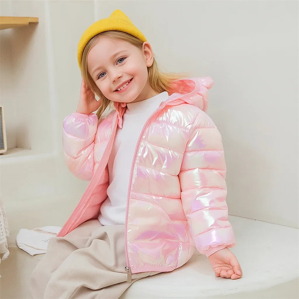 CuddleCoat  – Gruba pikowana kurtka z kapturem z futrem