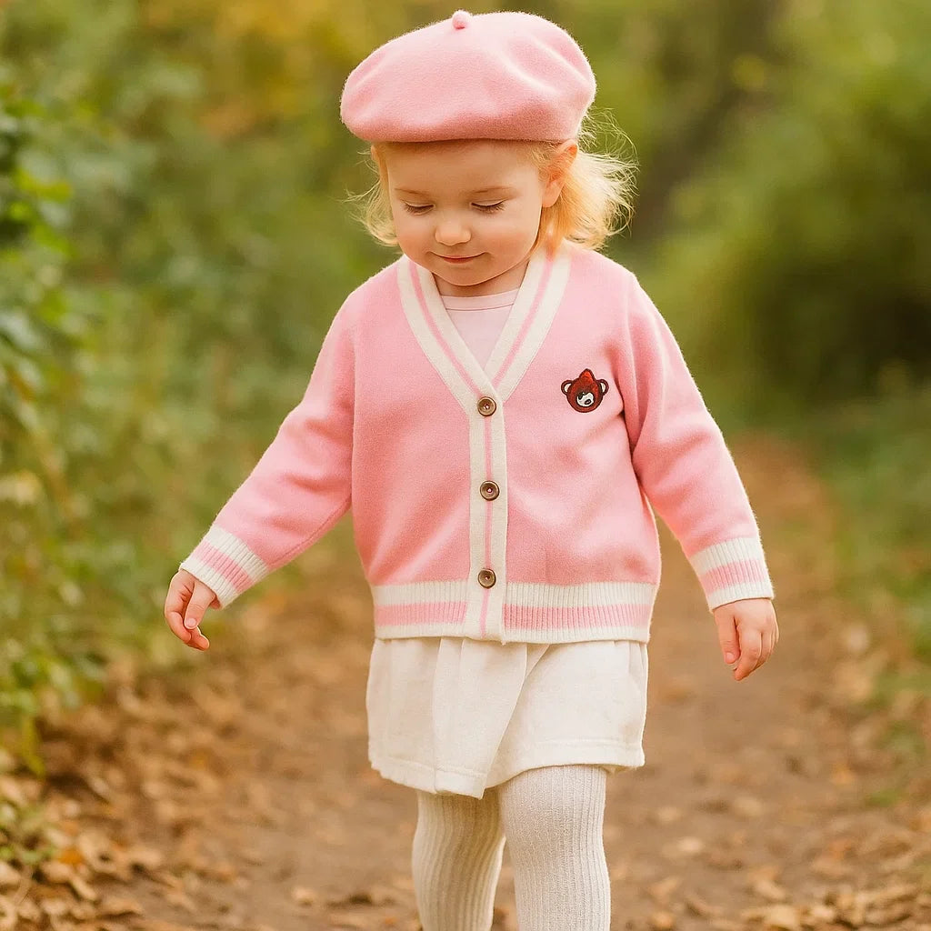 CozziWear – Ciepły i modny – sweter z dzianiny z motywem misiów