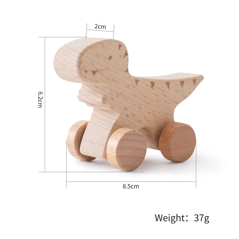 Woods™ - Drewniany dinozaur na kółkach - Drewniane zabawki
