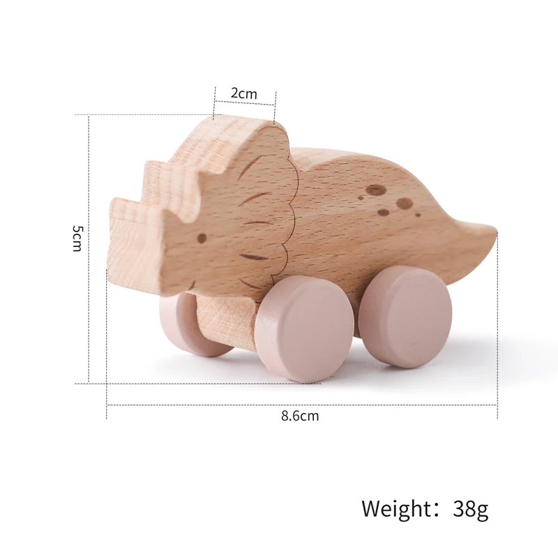 Woods™ - Drewniany dinozaur na kółkach - Drewniane zabawki