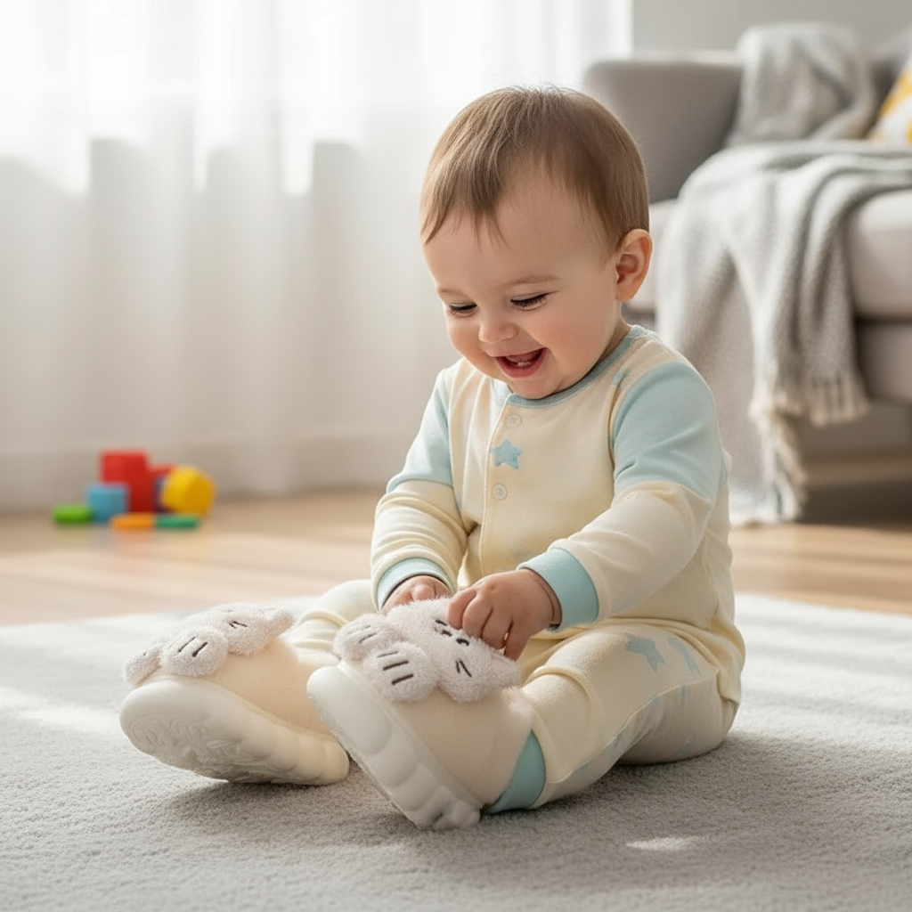 SnuggleKitty – Ciepło i bezpieczeństwo – dziecięce kapcie w kształcie kotków