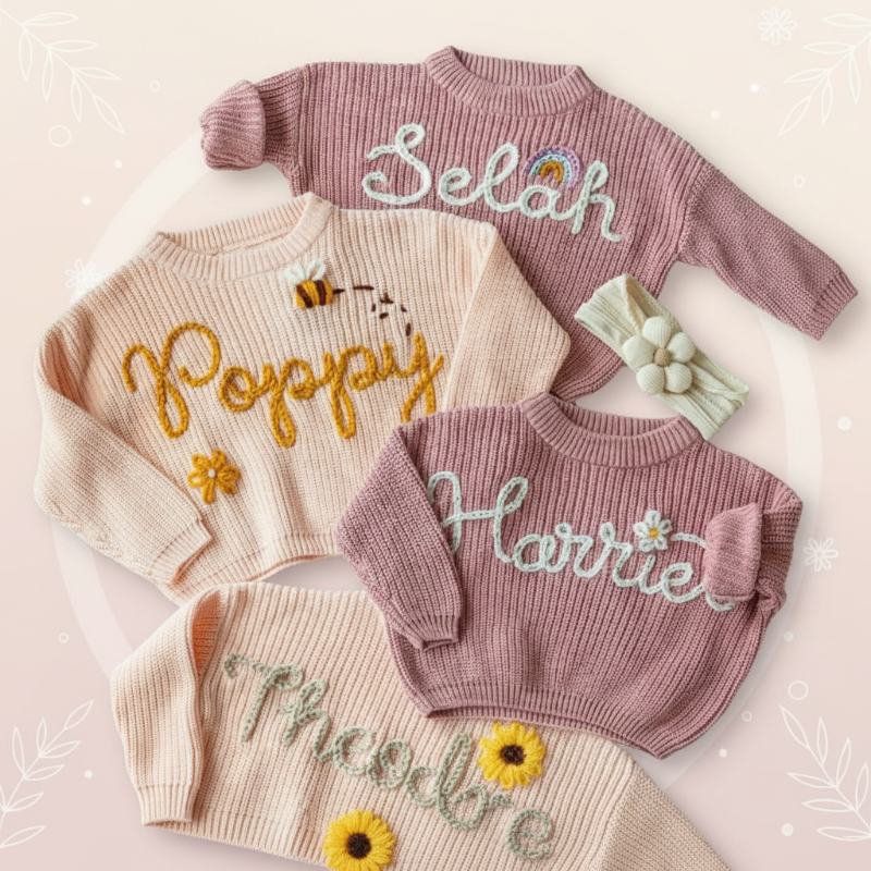 TinyStitch – Spersonalizowany sweter z imieniem dla dzieci