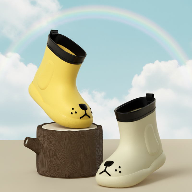 PuddlePaws Kids – Wodoodporne i zabawne - buty przeciwdeszczowe Woof