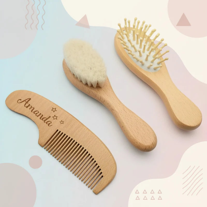 Personalized Hairbrush – Delikatny i wyjątkowy – spersonalizowany zestaw szczotek do włosów dla niemowląt