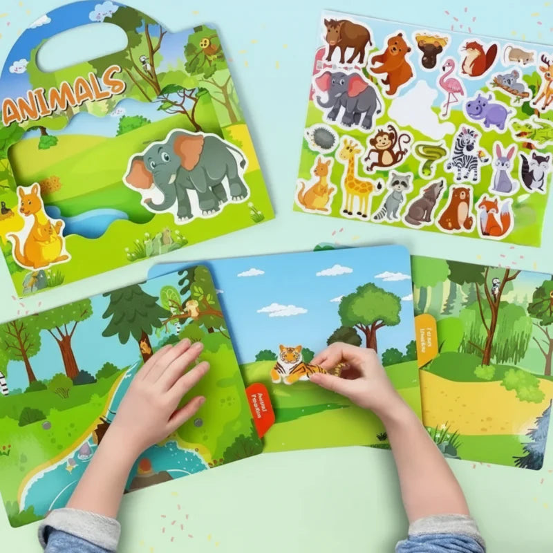 StickerFun – Kolorowa i pouczająca książeczka z naklejkami wielokrotnego użytku