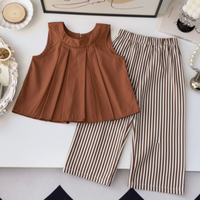 Thumbnail for Sleeveless Tops & Pants – Delikatny i stylowy – letni zestaw odzieży dziecięcej