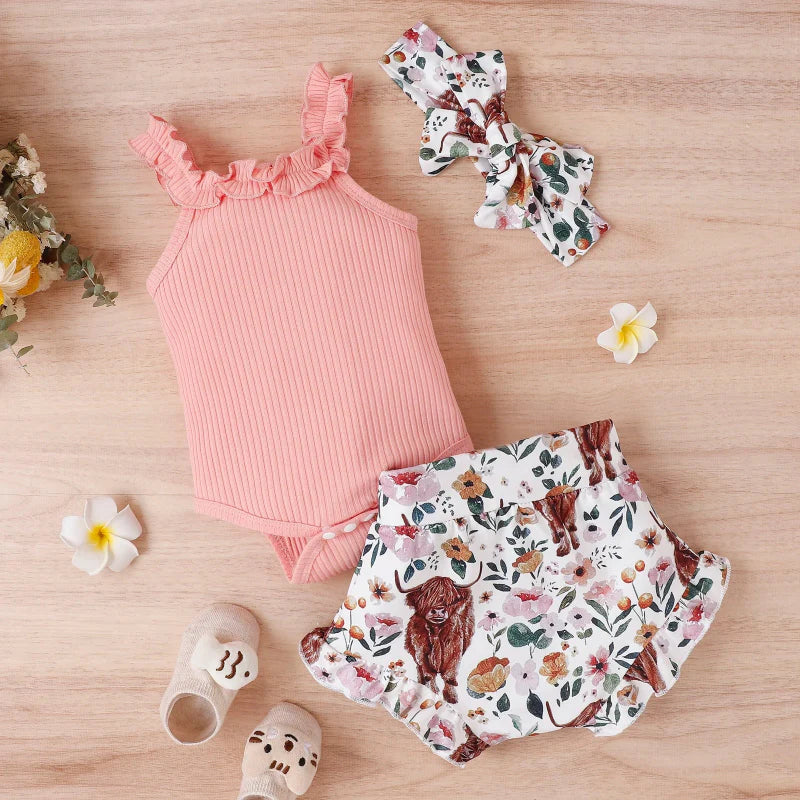 Baby Girl Summer Outfit – Urocze i zwiewne – zestaw ubranek dla niemowląt