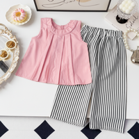 Thumbnail for Sleeveless Tops & Pants – Delikatny i stylowy – letni zestaw odzieży dziecięcej