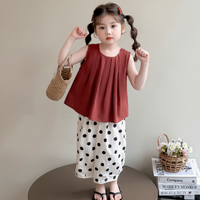 Thumbnail for Sleeveless Tops & Pants – Delikatny i stylowy – letni zestaw odzieży dziecięcej