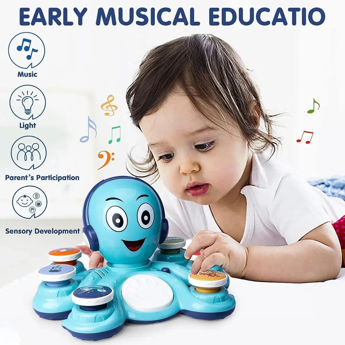 Musical Octo™ - Muzyczna ośmiornica - Edukacyjna zabawka sensoryczna