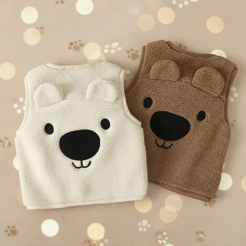 Baby Bear Fleece Vest – Ciepła i miękka – dziecięca kamizelka z motywem misia
