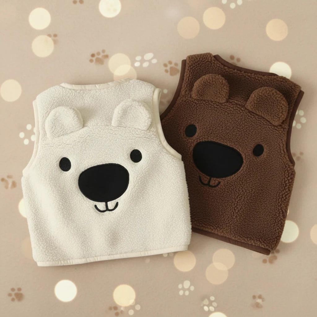 Baby Bear Fleece Vest – Ciepła i miękka – dziecięca kamizelka z motywem misia