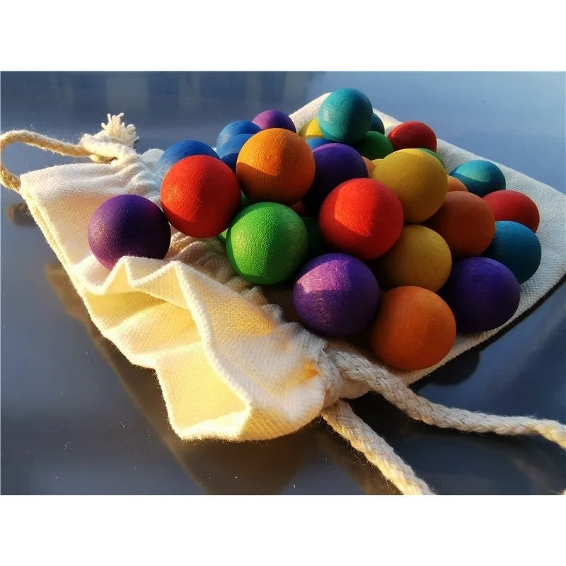 Rainbow Balls™ - Drewniane tęczowe koraliki - Zabawka sensoryczna