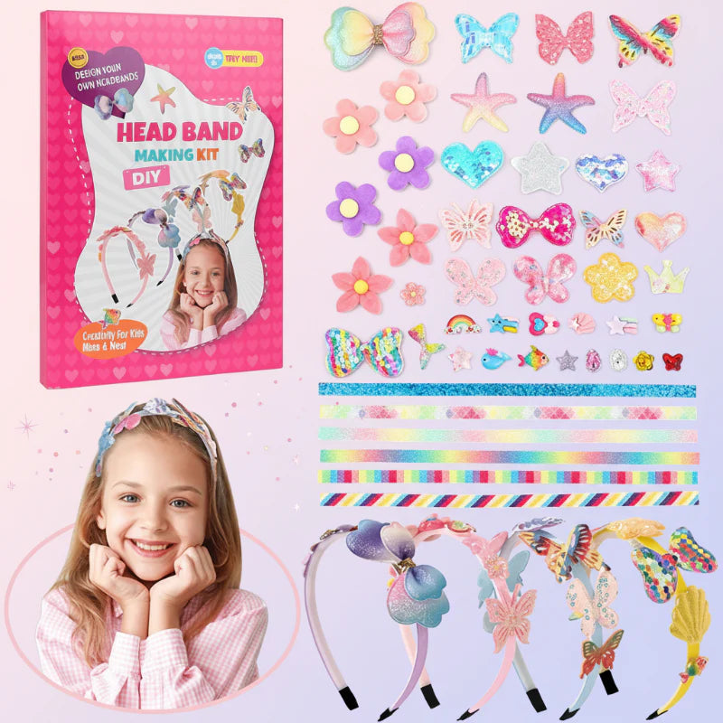 DIY Headband Making Kit – Kreatywne i zabawne – zestaw akcesoriów do opasek na włosy