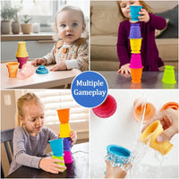Thumbnail for Rainbow Stacker Cups™ - Tęczowe kubki - Zabawka edukacyjna