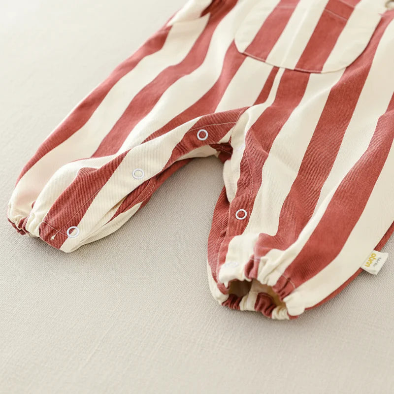 Striped Overall Romper – Miękkość i wygoda – kombinezon dziecięcy