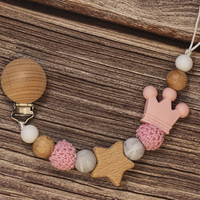 Thumbnail for Baby Pacifier Holder – Z imieniem – spersonalizowane koraliki drewniane i silikonowe