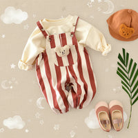Thumbnail for Striped Overall Romper – Miękkość i wygoda – kombinezon dziecięcy