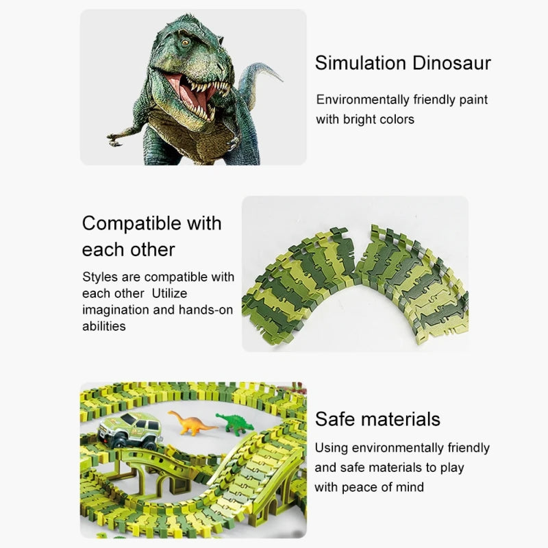 DinoRail™ - Tor wyścigowy dla dinozaurów - Kreatywna zabawka
