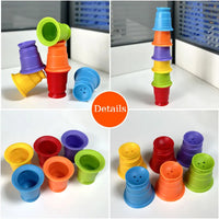 Thumbnail for Rainbow Stacker Cups™ - Tęczowe kubki - Zabawka edukacyjna